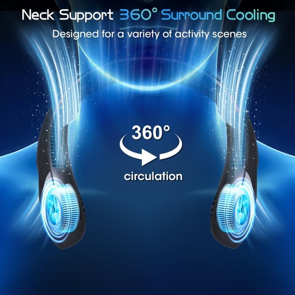 NWT Portable Blade-less Rechargeable Neck Fan Black - Picture 4 of 10